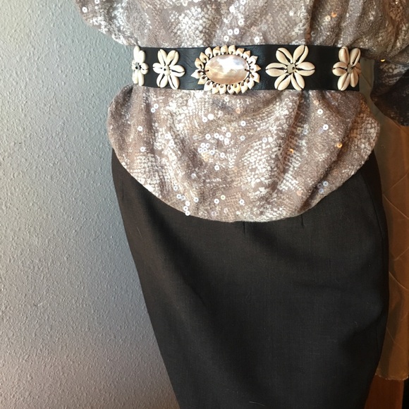 INC International Concepts PM Nudes Sequin Blouse - Picture 4 of 8